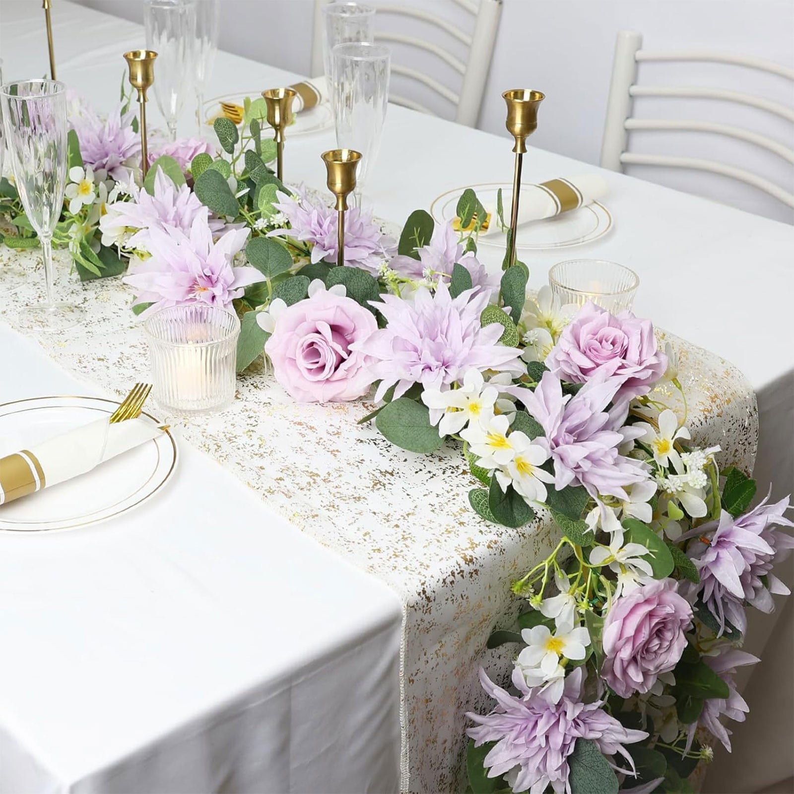 Artificial Flowers for Outdoors 1.8m Wedding Simulation Flower Outdoor Artificial Vine with Eucalyptus Leaves, Wedding Arch Decoration Vine