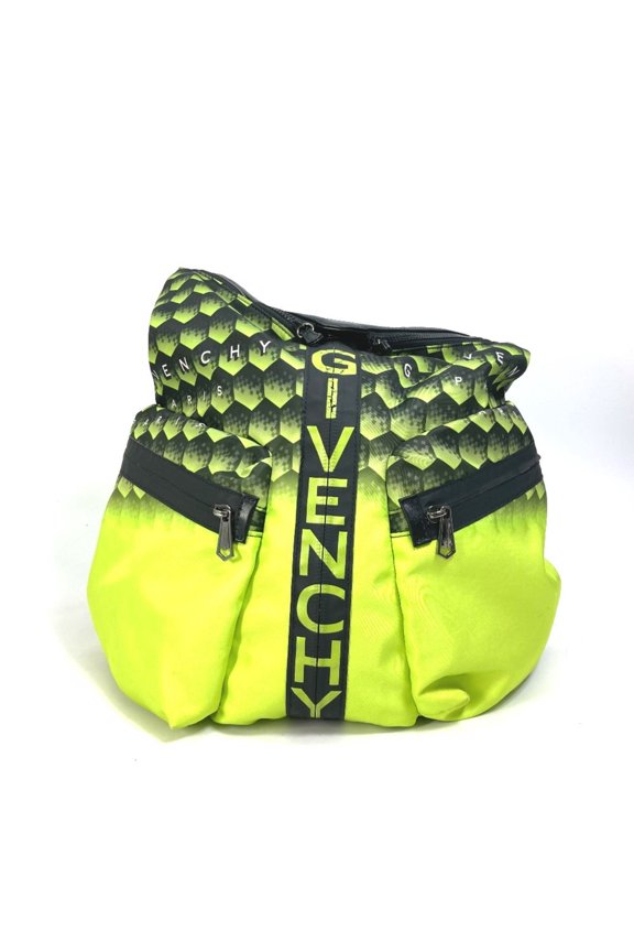 Pre-Owned GIVENCHY Logo Backpack, Nylon, Men's, Yellow (Fair)