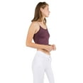 thumbnail image 2 of Women's Seamless Skinny Strap Cropped Cami Top, Acid Wash Wine Red, One Size, 1PC, 2 of 5