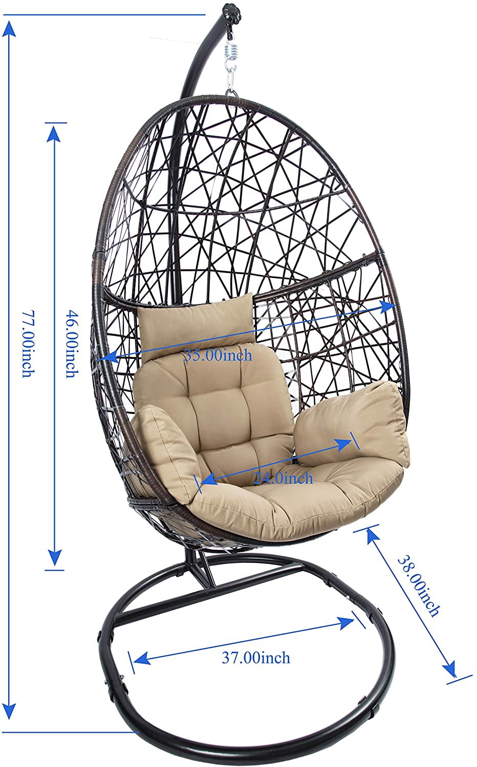 wicker hanging egg chair on Gardsquid Outdoor Swing Chair Patio Wicker Hanging Egg Chair Walmart Com Walmart Com