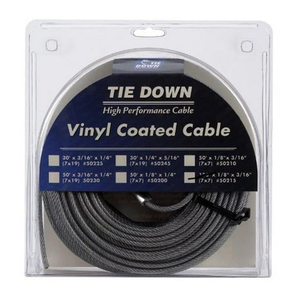 Tie Down Eng 50215 Pre- Cut Vinyl Coated Cable  100 ft.