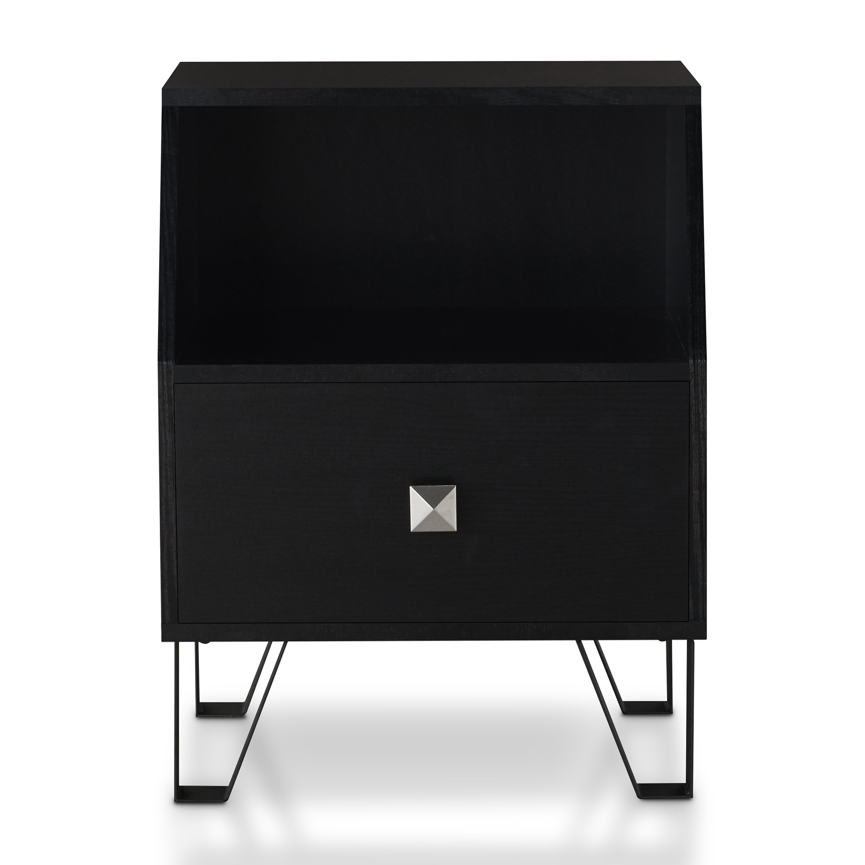 Furniture of America Clement 1-Drawer End Table, Black