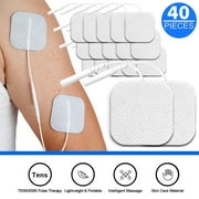 ASKITO Unit Pads 2"X2" 40 Pcs, Reusable Latex-Free Replacement Pads Electrode Padsfor Muscle Stimulator Electrotherapy