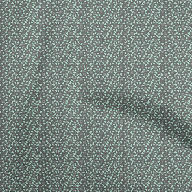 oneOone Cotton Flex Gray Fabric Random Sewing Craft Projects Fabric Prints By Yard 40 Inch Wide