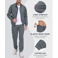 thumbnail image 4 of Men's 2Pc Full Zip Tracksuit, 4 Way Stretch Color Block Jogger with Zipper Pockets for Gym Running Dark Gray 3XL, 4 of 8