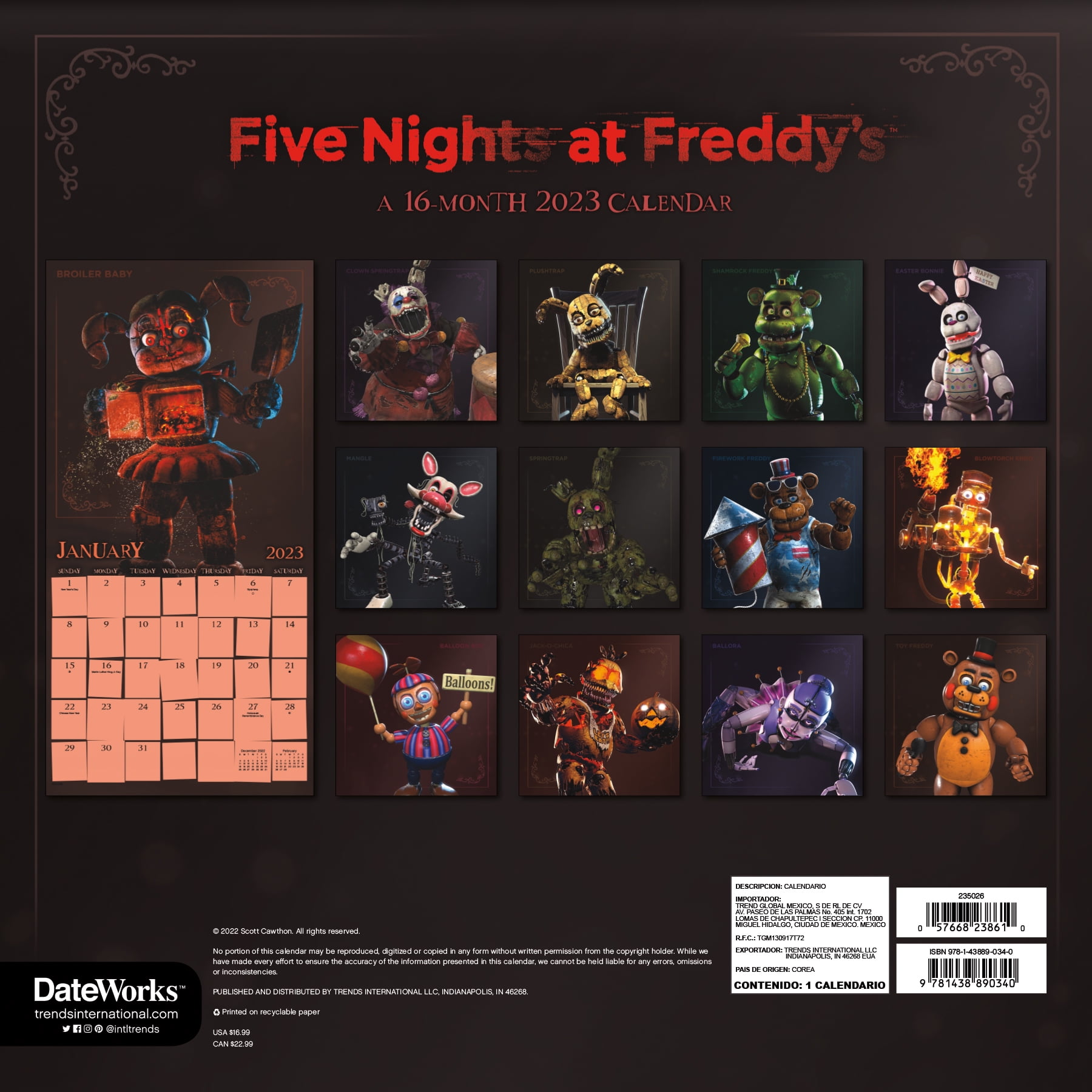 Five Nights At Freddy's Calendar 2022: Fnaf India