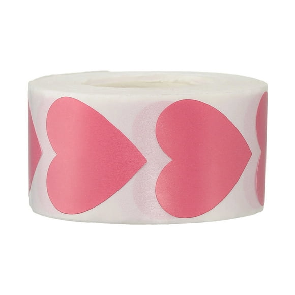 Uxcell Heart Stickers Roll, Stickers for Small Business Paper Self-Adhesive Gift Labels for Gift Wrapping Party Favor Tags Bags Pink