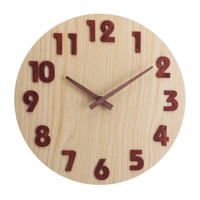 Reloj de pared clásico con grano de madera de 30 cm, cuarzo silencioso