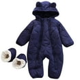 thumbnail image 4 of MEZZALL Baby Boys Snowsuit Winter Warm Outfits With Double Zipper Hooded Romper For Newborn Outdoor Play Daily Soft Baby Dailywear, 4 of 4
