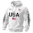 thumbnail image 4 of IWRICH USA Flag Sweatsuit for Men Plus Size Long Sleeve Hoodies Elastic Waist Drawstring Sweatpants 2 Piece Workout Tracksuits White XL, 4 of 5