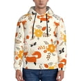 thumbnail image 2 of Bingfone Flower Fox Men'S Drawstring Hoodie Long Sleeve Pocket Sweatshirts-Xx-Large, 2 of 9