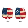 thumbnail image 3 of KLL American Flag Map Pattern Shorts Women,Athletic Shorts High Waisted Running Shorts Pocket Sporty Short Gym Elastic Workout Shorts-Large, 3 of 7