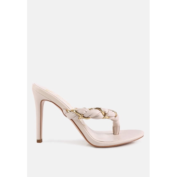 Melodrama Stiletto Heel Braided Thong Sandals