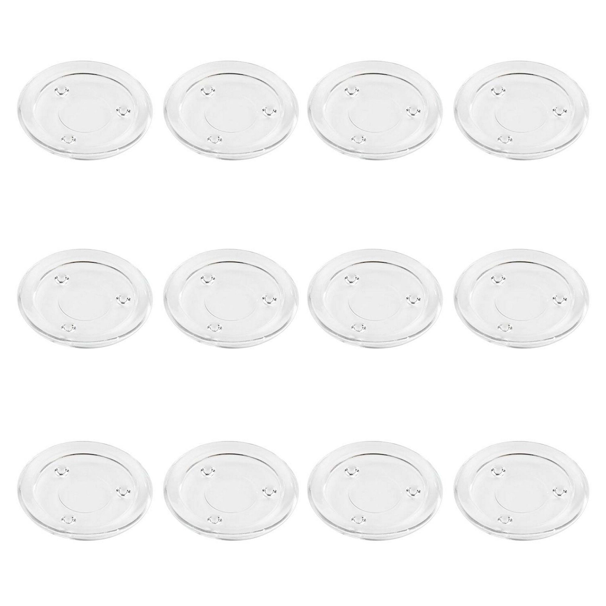 Pillar Candle Holder Plates 12Pack 4Inch Basic Round Glass Pillar