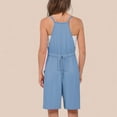 thumbnail image 6 of biudgviw Jumpsuits for Women Scoop Neck Sleevelsess Camisole Shorts Rompers Drawstring Waist Front Pocket Wide Leg Overalls Summer, 6 of 6