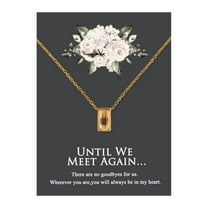 Until We Meet Again Cremation Necklace and Card - Gold Cube Memorial Necklace for Human Ashes for Women - Keepsake Urn Pendant - Funnel Kit - Ship Next Day!
