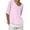 Pink, variant on SHE IS Womens 3/4 Sleeve Tops, Plus Size Shirts for Women Trendy Tops for Women Trendy V Neck Womens Long Sleeve Blouses Cotton Button down Basic Oversized Graphic Tees for Women