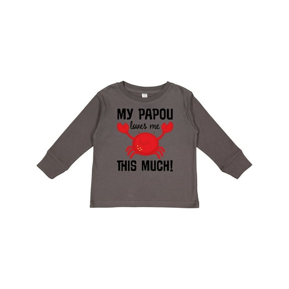 Inktastic My Papou Loves Me Boys or Girls Long Sleeve Toddler T-Shirt