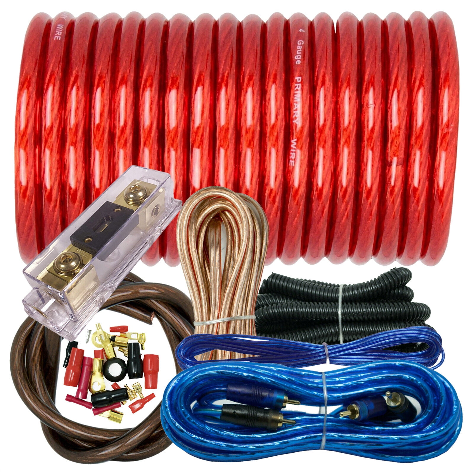 X-Brand True 4 Gauge Amp Kit Install Wiring 4 Ga Wire Cable SX-BCC4AR ...