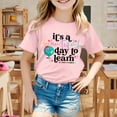 thumbnail image 2 of Shirts for Girls Print Back to School Shirt School Tee Kindergarten Shirts for Girls Kids T Shirt Children Z0F-Pink, 140, 2 of 4