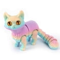 thumbnail image 1 of Arcoíris articulado con diseño de gato QINGMIAO impreso en 3D, 15 x 9 cm, 1 of 7