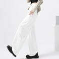 thumbnail image 6 of Wancir Womens Linen Pants Wide Leg High Waisted Drawstring Casual Flowy Pants with Pockets, 6 of 7