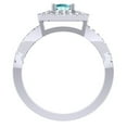 thumbnail image 4 of 0.80 Carat (ctw) 18K White Gold Round Blue Topaz & White Diamond Ladies Split Shank Engagement Halo Bridal Ring 3/4 CT, 4 of 4