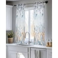 thumbnail image 5 of Blue Beige Coastal Sheer Curtains 54 Inch Length 2 Panels Set for Living Room/Bedroom, Beach Starfish Summer Eucalyptus Ombre Kitchen Curtains Grommet Semi-Sheer Curtains Window Treatments 42"x54"x2, 5 of 7