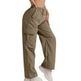 thumbnail image 2 of Tianiyouqing Women's Hiking Pants Lightweight Quick Dry Cargo Pants Petite/Regular/Tall Casual Work Travel Safari Clothes Camel M, 2 of 8