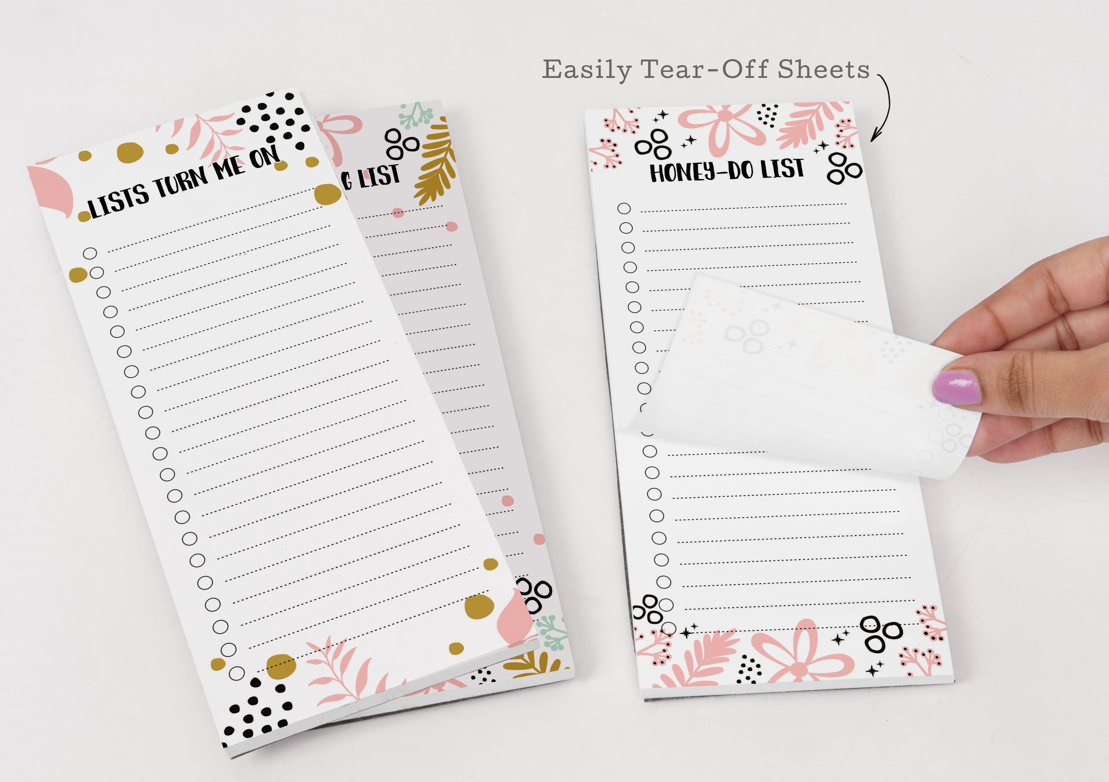 Inkdotpot Pack of 3 Magnetic Fridge To-Do List Notepads- Magnetic Memo Pads For Refrigerator-(50 Sheets Each)-S0
