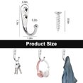 thumbnail image 2 of DISEN 10Pcs Coat Hooks Heavy Duty Wall Mount Robe Hangers with Screws, 11lb Limited (Silver), 2 of 6