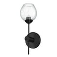 thumbnail image 3 of 1 Light Halogen Matte Black Vanity Light w/ Clear Glass, 3 of 3