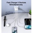thumbnail image 4 of [Cargador] Cargador de pared BREEKET USB C de 50 W y 5 puertos para iPhone, 4 of 8