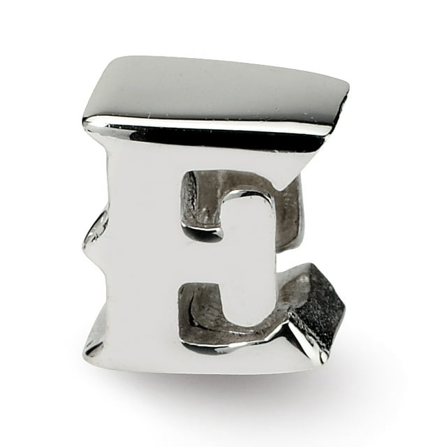 925 Sterling Silver Charm For Bracelet Letter E Bead Alphabet