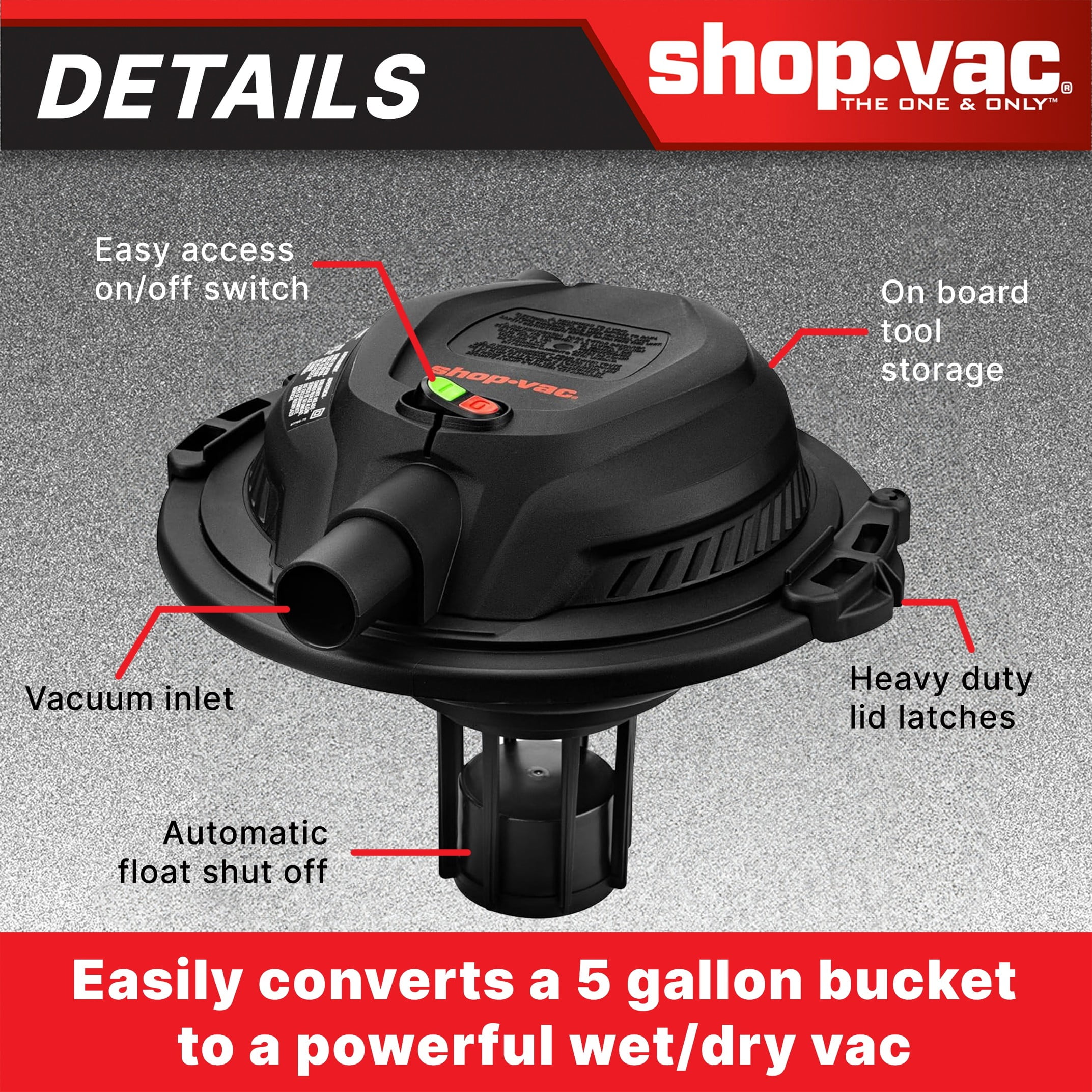 Shop-Vac 2.5HP Bucket Head Wet Dry Vac