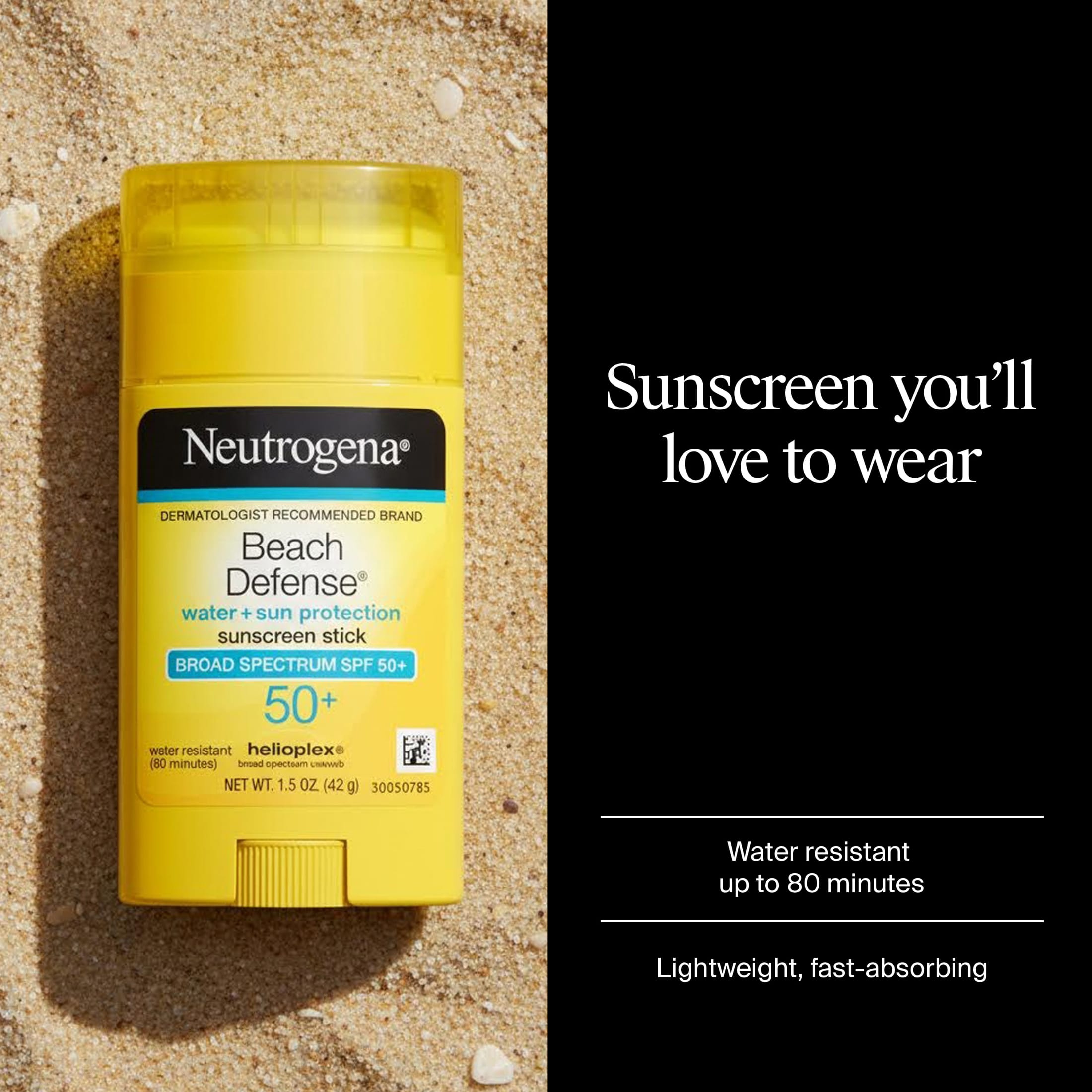Neutrogena Beach Defense SPF 50+ Sunscreen Stick, 1.5 oz photo 2