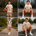 thumbnail image 3 of Quad Seven Boys Short Set Printed Graphic Short Sleeve Shirt & French Terry Matching Shorts 2 Piece, 3 of 7