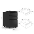 thumbnail image 2 of 3-Drawer Mobile Filing Cabinet With Lock In Durable Metal Finish Ideal For Office And Study Room Storage Featuring Legal And Letter Size Compartments, 2 of 13