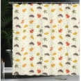 thumbnail image 4 of Ambesonne Autumn Shower Curtain, Leafs Dots and Hedgehogs, 69"Wx70"L, Eggshell and Multicolor, 4 of 5
