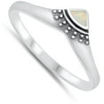 thumbnail image 4 of CHOOSE YOUR COLOR White Simulated Opal Chevron V Ring .925 Sterling Silver Band CZ Female Size 8, 4 of 4