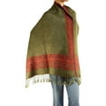 thumbnail image 2 of Falari Women's Pashmina Shawl Wrap Border Pattern Double Layered Scarf Red, 2 of 4