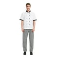 thumbnail image 2 of Toptie Men's Black Houndstooth Cargo Style Kitchen Work Chef Pant, 2 of 6