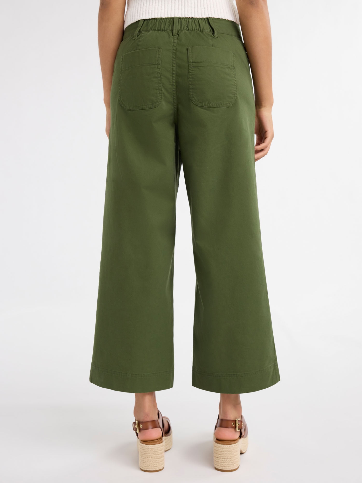 Free Assembly Women's and Women's Plus High Rise Cropped Wide Leg Pants, 26” Inseam, Sizes XS- 4X