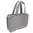thumbnail image 2 of Neceser para hombres y mujeres, bolsa de maquillaje de viaje con asa, bolsa de cosméticos impermeable plegable, separación en seco y húmedo, gran capacidad, gris, 2 of 8