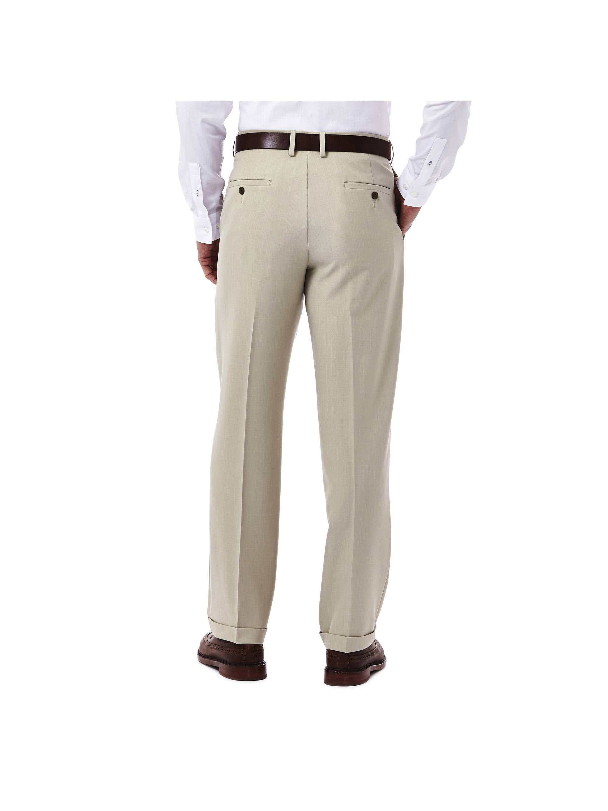 Haggar HD00219 Mens E-CLO Repreve Stria Pleated Front Classic Fit Dress Pants
