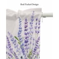 thumbnail image 5 of Lavender Purple Linen Curtain Valance for Bedroom/Bathroom/Kitchen/Living/Dining Room Window,Watercolor Bottle Floral Inspirational Quote Pocket Topper Drapes Decorative Cafe Drapery Panel 60"x18", 5 of 6