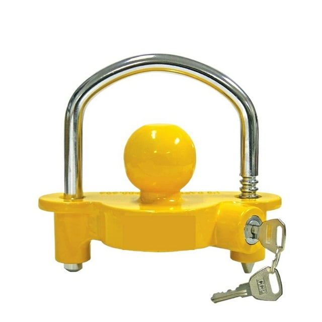 Attelage Universel Boule Remorque Coupleur Sécurité Antivol Verrouillage Réglable Sécurité de Stockage Acier Robuste, Étanche Double Verrouillage