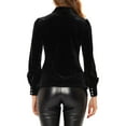 thumbnail image 3 of INSPIRE CHIC Women's Retro Velvet Tie Neck Long Sleeve Casual Work Blouse Top L Black, 3 of 6