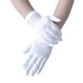 thumbnail image 2 of Pxiakgy Men's and Women's Gloves Costume Accessories Wrist Length Spandex Stretch Halloween Cosplay Party Wedding Prom Gloves Solid Gloves Ceremonial Women Short Dance Color Accessory White One Size, 2 of 4