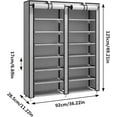 thumbnail image 3 of Organisateur de Rangement pour Chaussures à Grande Capacité, Armoire à Chaussures à Double Rangée, Étagère de Garde-Robe avec Housse en Tissu Non Tissé, 3 of 7